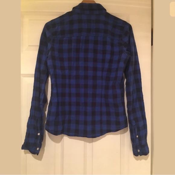 Hollister Plaid Shirt Blue Size medium - Picture 2 of 4